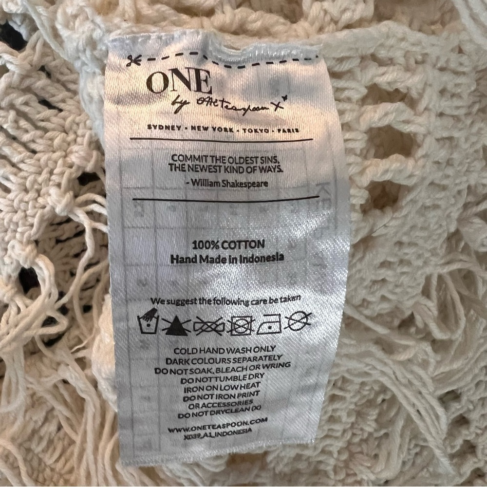 One Teaspoon Husk Bodice Crochet Halter Top Cropped with Fringe Sz S - Picture 11 of 13